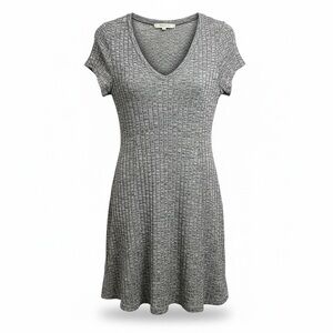 Emerald Heather Gray Knit Mini Dress